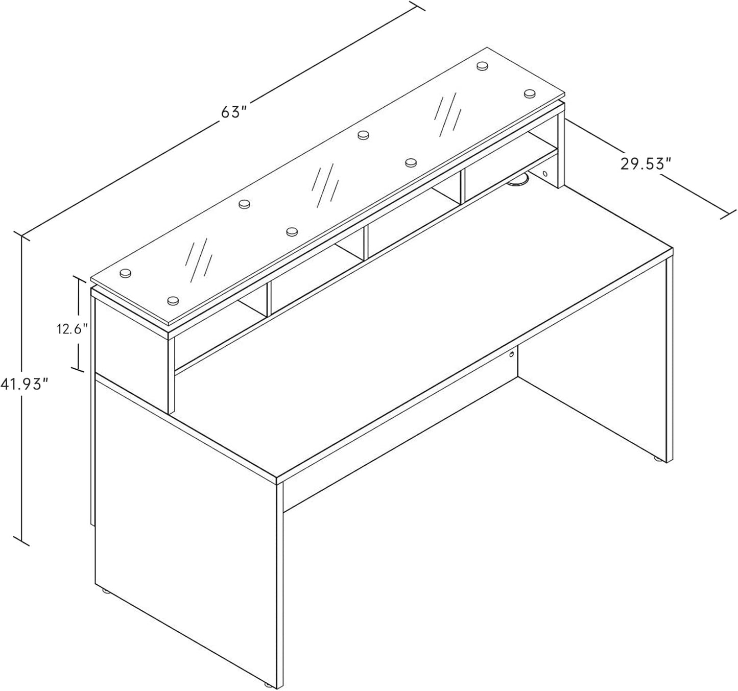 Modern Reception Desk with Tempered Glass Panel Design-2
