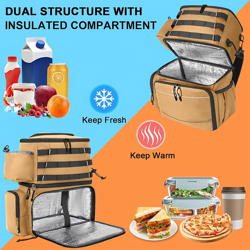 Fishing Tackle Backpack with Rod Holders & Cooler-3