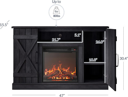 47" Rustic Grey Fireplace TV Stand for 50" TV-1