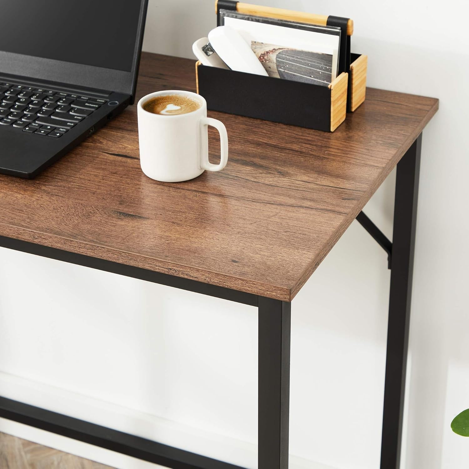 Computer Desk, Gaming Desk, Home Office Desk, for Small Spaces, 19.7 X 39.4 X 29.5 Inches, Industrial Style, Metal Frame, Hazelnut Brown and Black ULWD041B03V1-4
