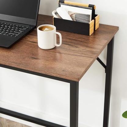 Computer Desk, Gaming Desk, Home Office Desk, for Small Spaces, 19.7 X 39.4 X 29.5 Inches, Industrial Style, Metal Frame, Hazelnut Brown and Black ULWD041B03V1-4