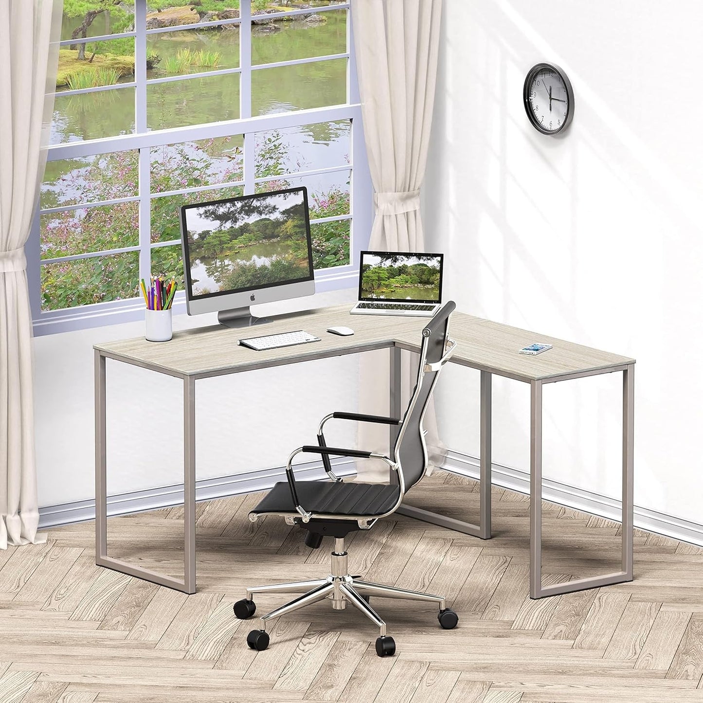 Mission 48 X 48 Inches L-Shape Home Office Computer Desk, Maple-1