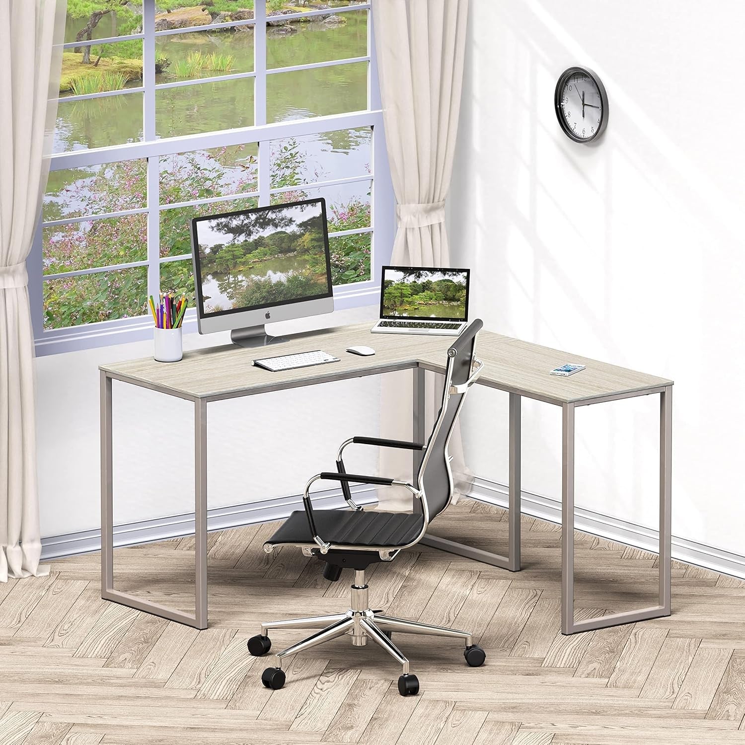 Mission 48 X 48 Inches L-Shape Home Office Computer Desk, Maple-1