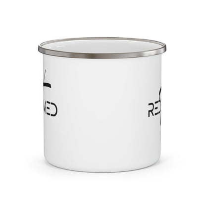 Enamel Camping Mug - Redeemed Cross Black Illustration-1