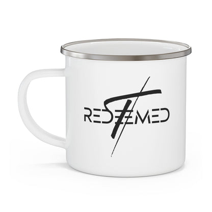 Enamel Camping Mug - Redeemed Cross Black Illustration-2