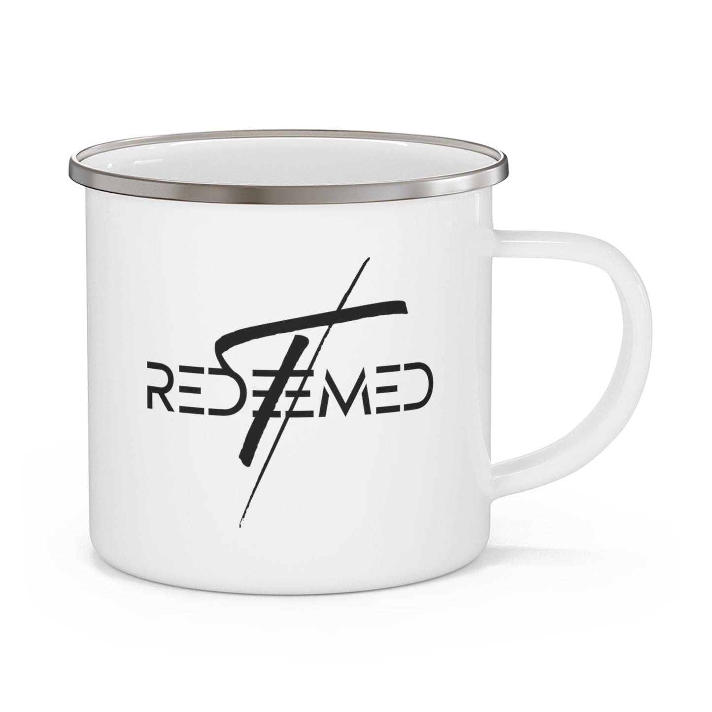 Enamel Camping Mug - Redeemed Cross Black Illustration-0
