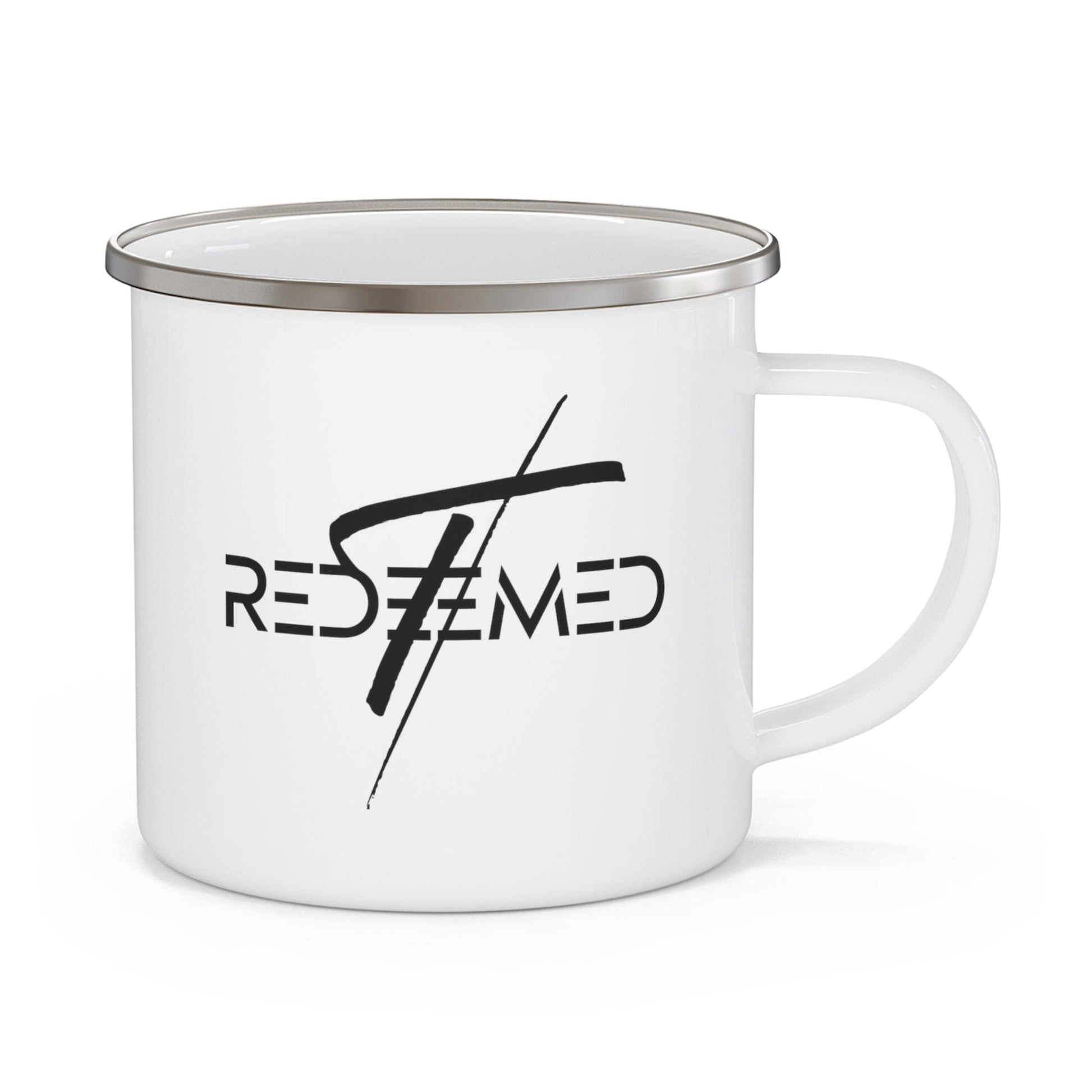 Enamel Camping Mug - Redeemed Cross Black Illustration-0