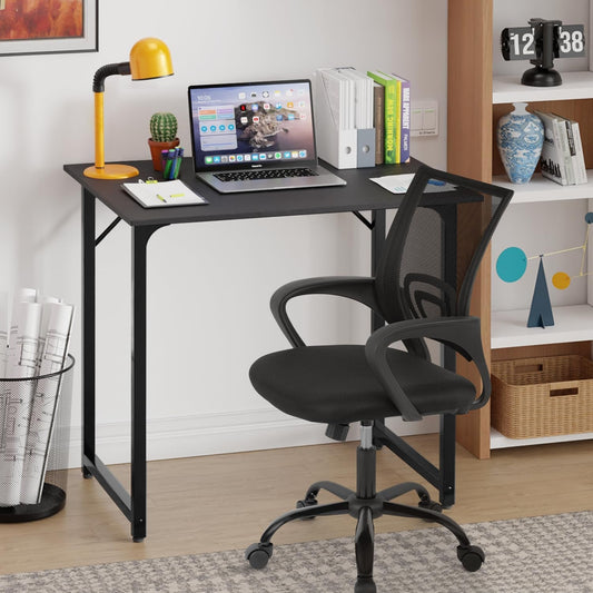 Black 32 Inch Desk & Chair Set, Adjustable-0