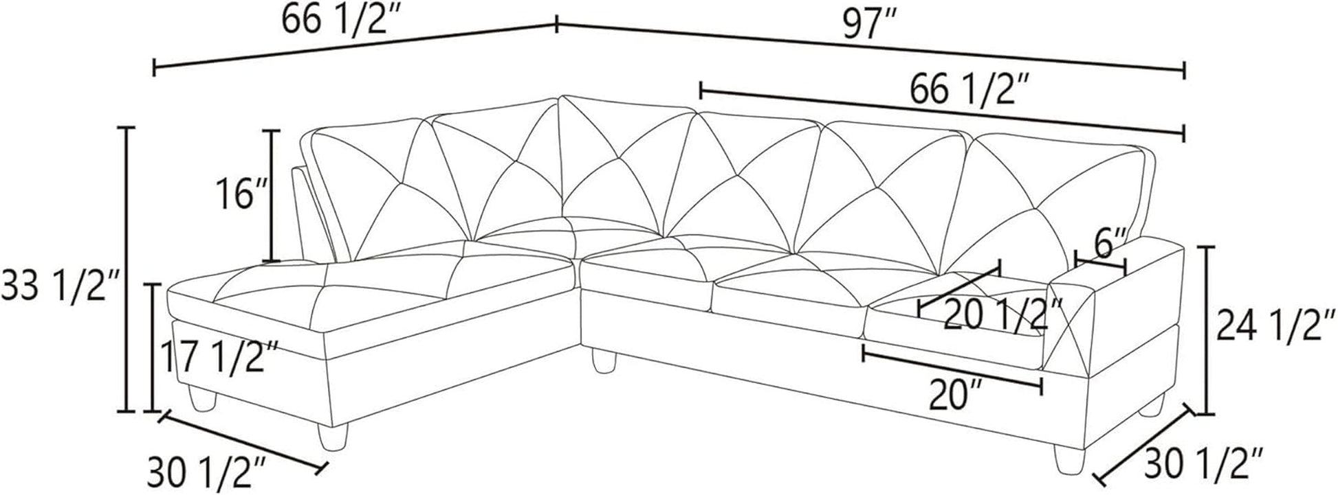 L-Shaped Sectional Sofa Set Luxurious Flannelette 5-Seat Couches, Durable and Comfortable, Space-Saving Design Perfect for Modern Living Room, Apartment, Grey White-1