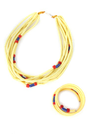 Yellow Phono Disc Coil Bracelet