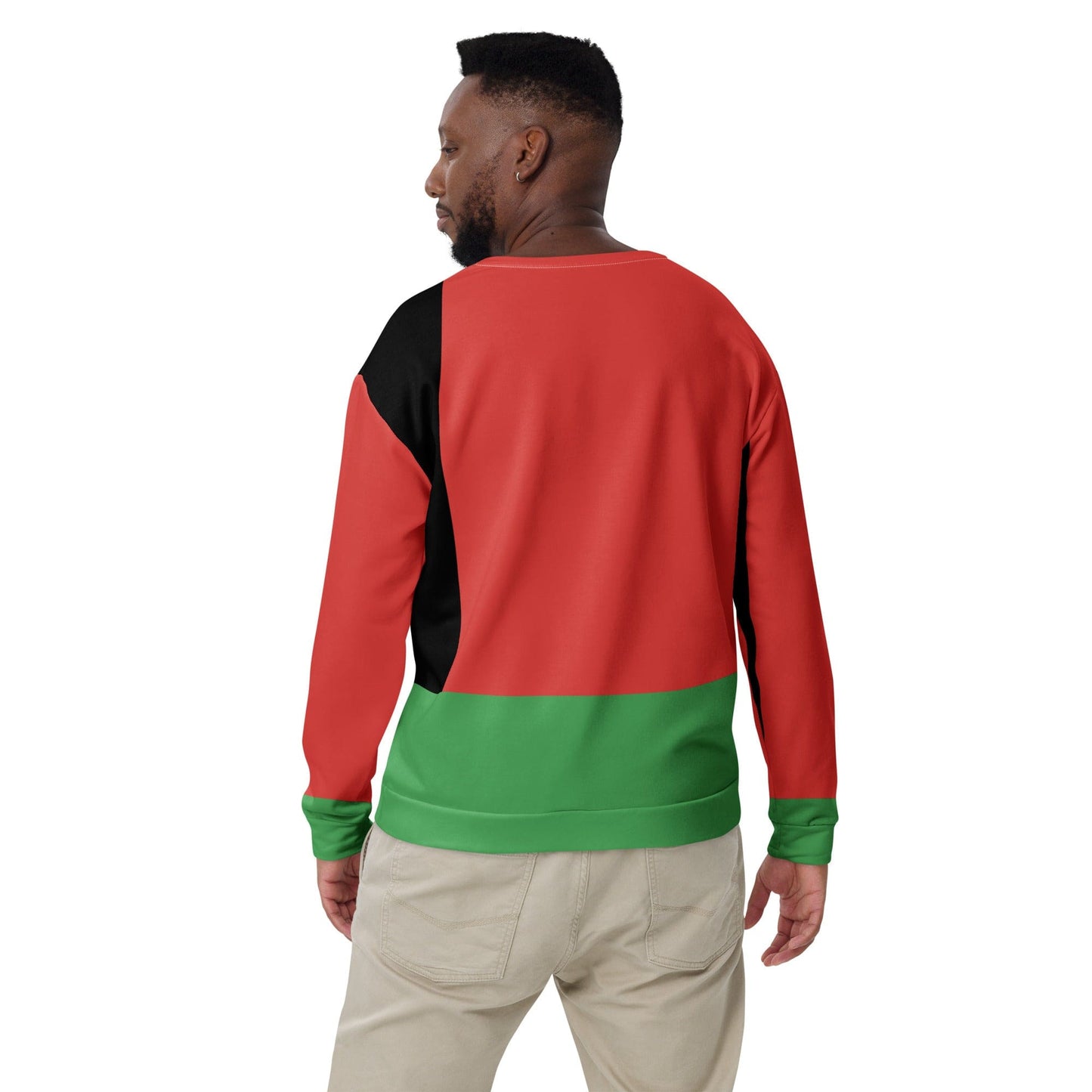 Graphic Sweatshirt for Men - Black Red Green Stripped-1