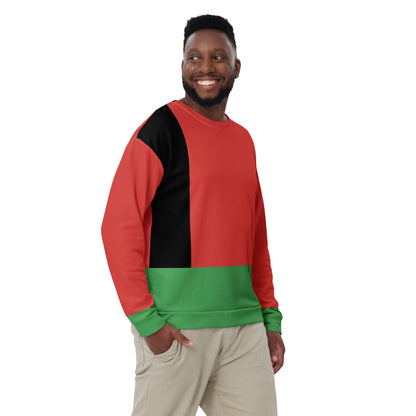 Graphic Sweatshirt for Men - Black Red Green Stripped-0