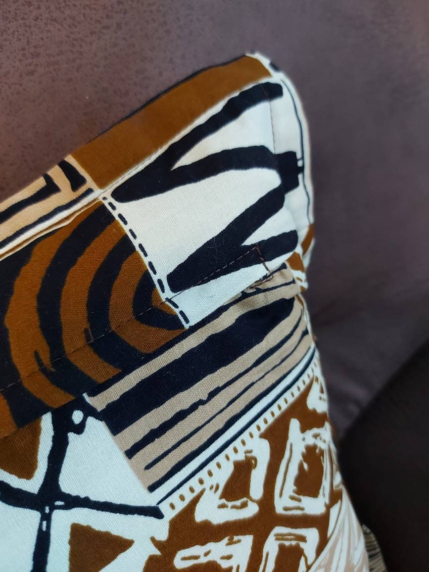 Set of 2 / 4 African Print | 40x40cm | Mudcloth Boho Cushion Cover 100% Cotton Wax Ankara Fabric-2