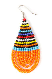 Maasai Orange Drop Beaded Earrings