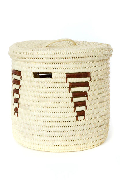 Set of Three Chestnut Arrow Gingerbread Tree Doum Palm Hamper Baskets