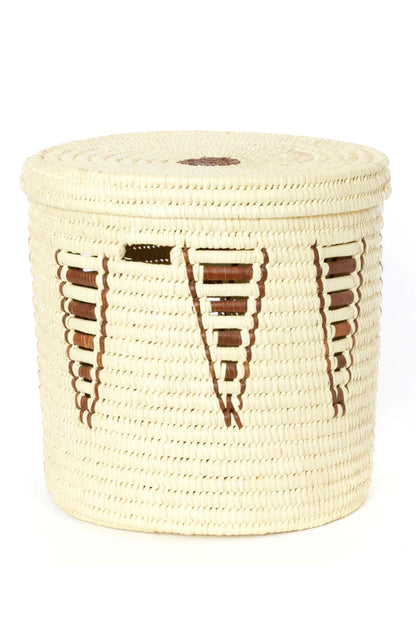 Set of Three Chestnut Arrow Gingerbread Tree Doum Palm Hamper Baskets