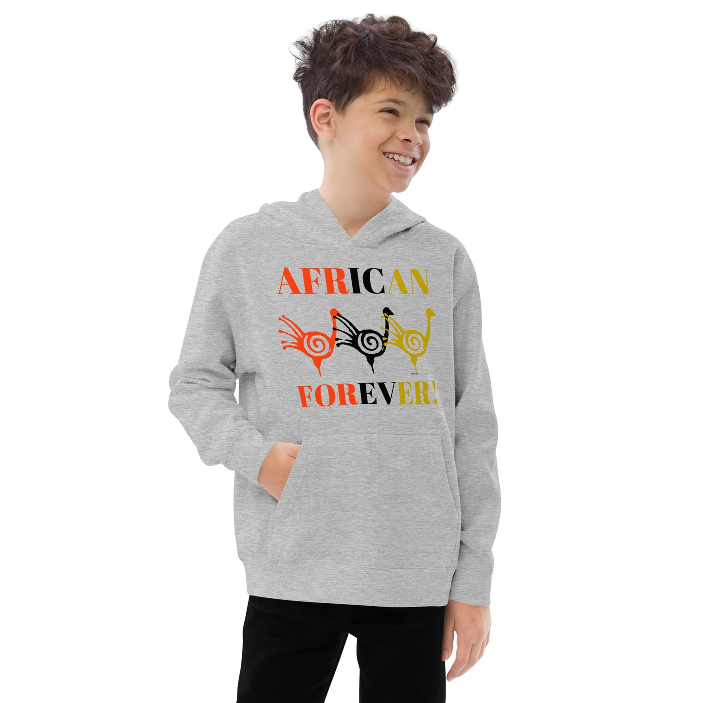 AFRICAN FOREVER Kids Fleece Hoodie by SobG Designs