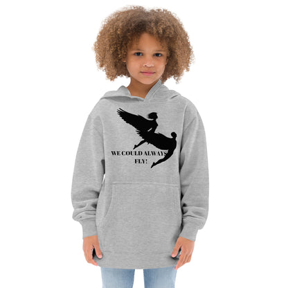 WE COULD ALWAYS FLY Kids Fleece Hoodie by SobG Designs