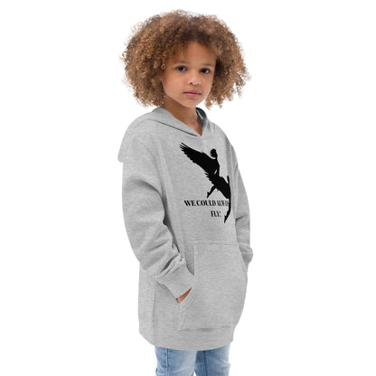 WE COULD ALWAYS FLY Kids Fleece Hoodie by SobG Designs
