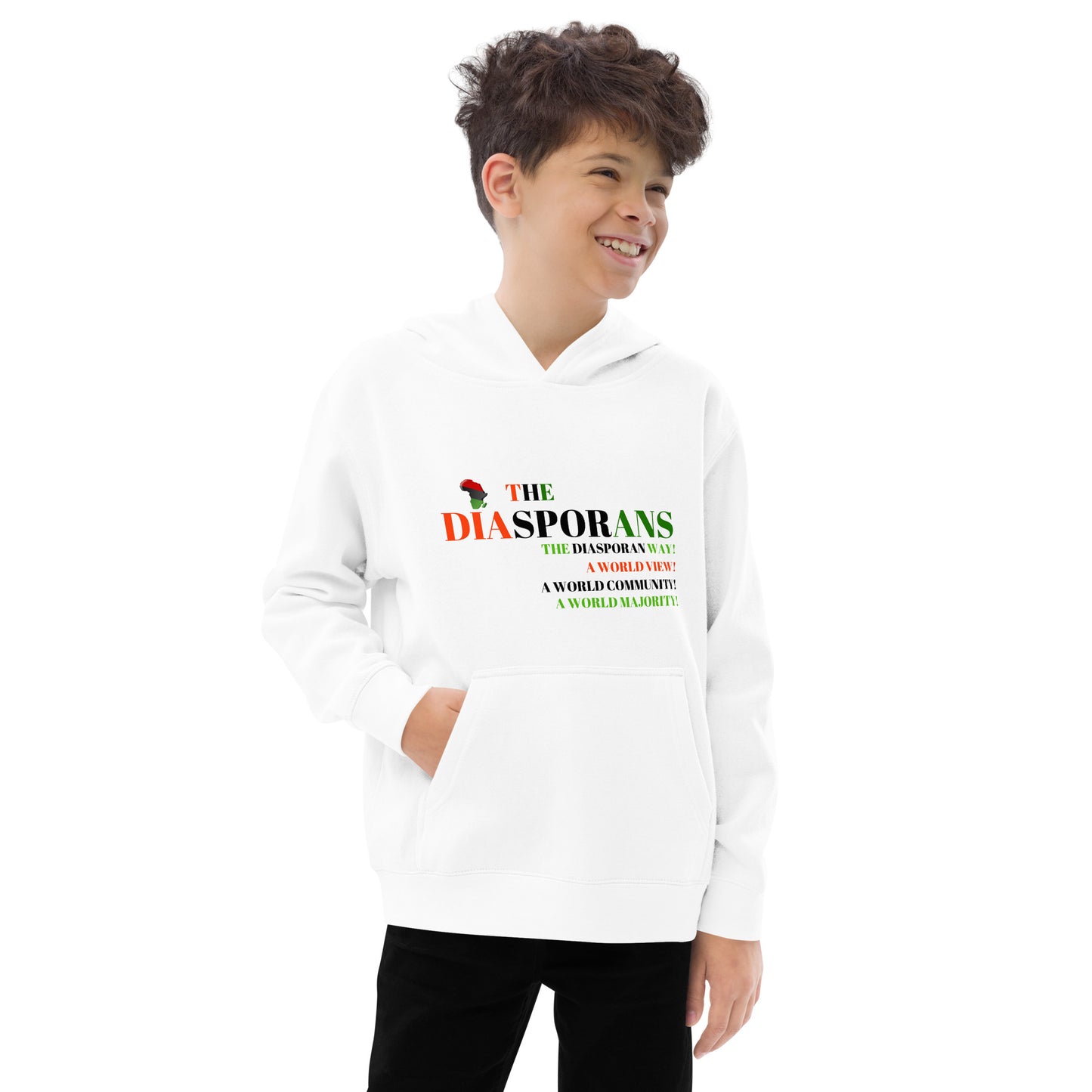 THE DIASPORANS: A WORLD MAJAORITY Kids Fleece Hoodie by SobG Designs