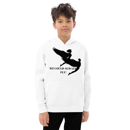 WE COULD ALWAYS FLY Kids Fleece Hoodie by SobG Designs