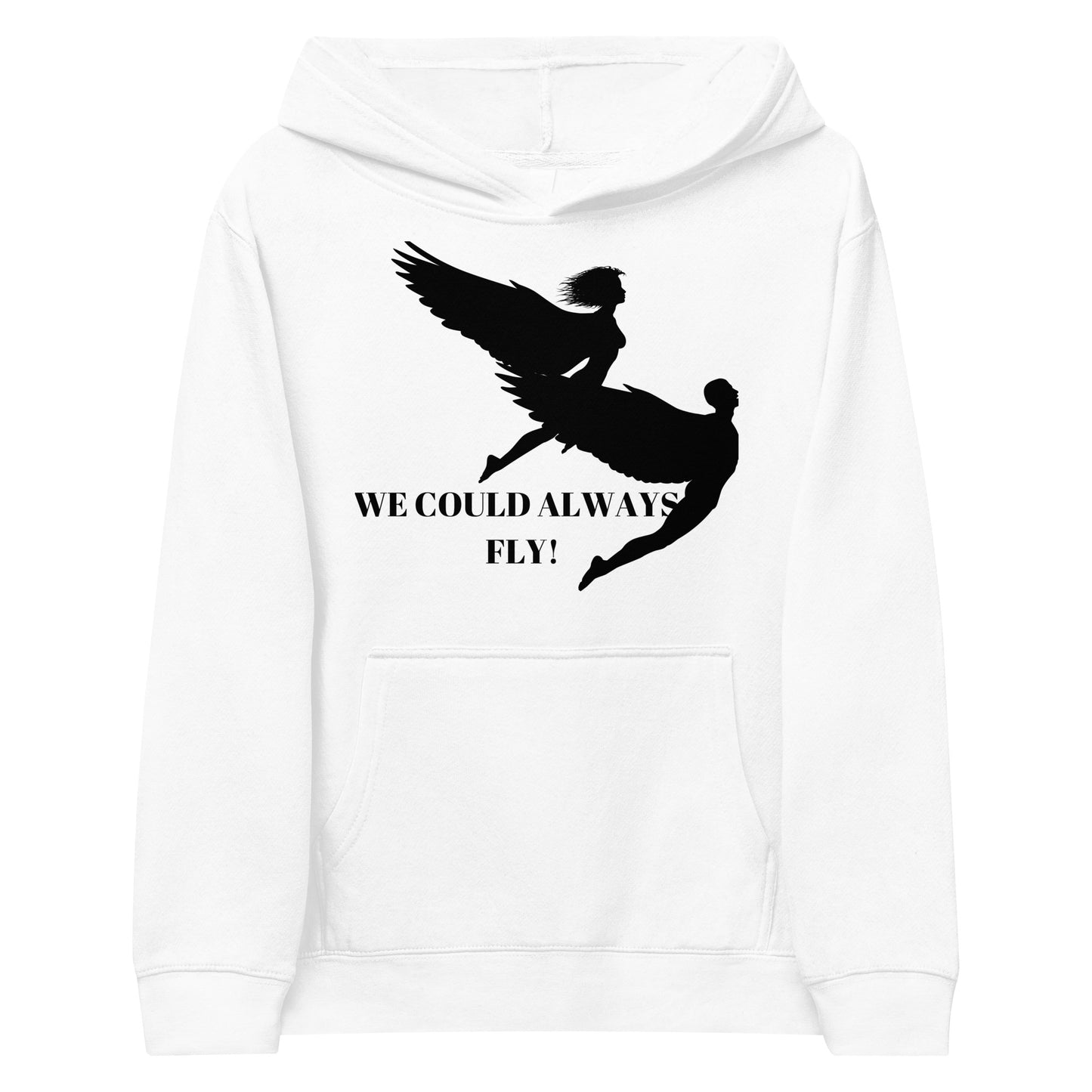 WE COULD ALWAYS FLY Kids Fleece Hoodie by SobG Designs