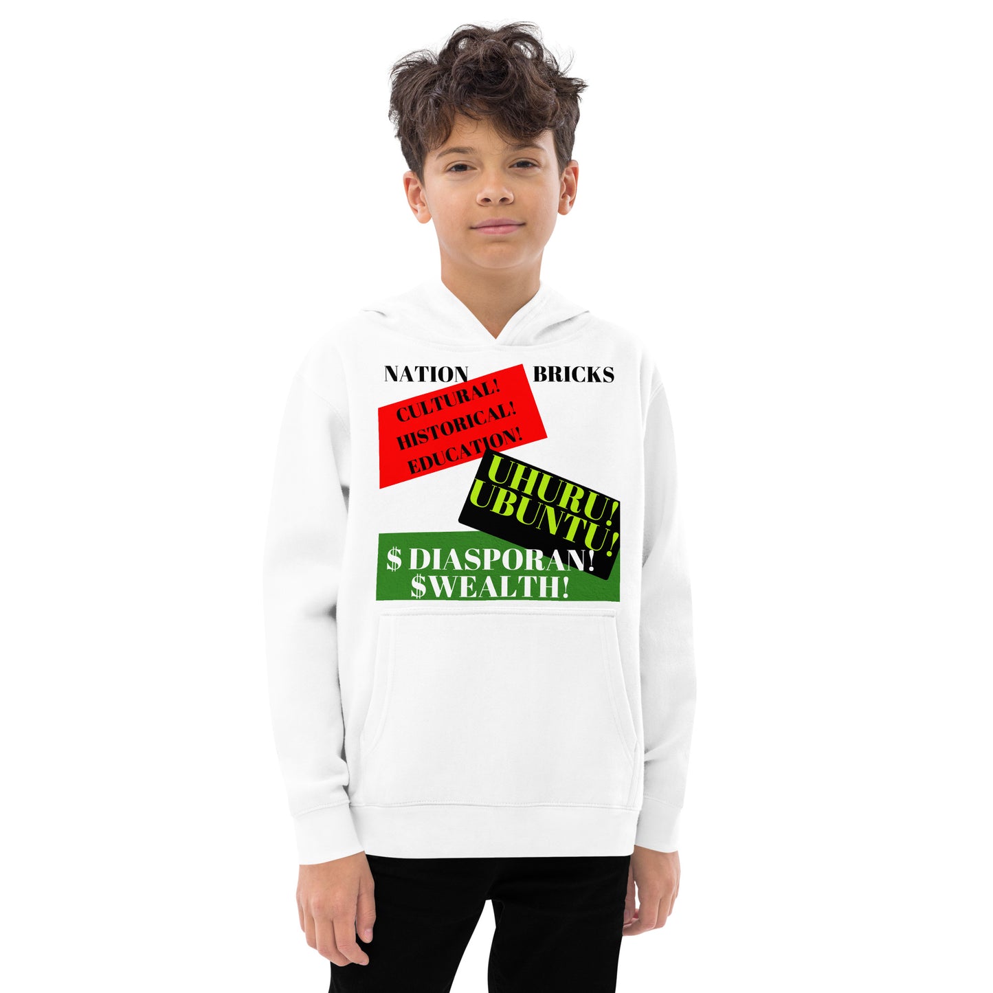 NATION BRICKS Kids Fleece Hoodie by SobG Designs