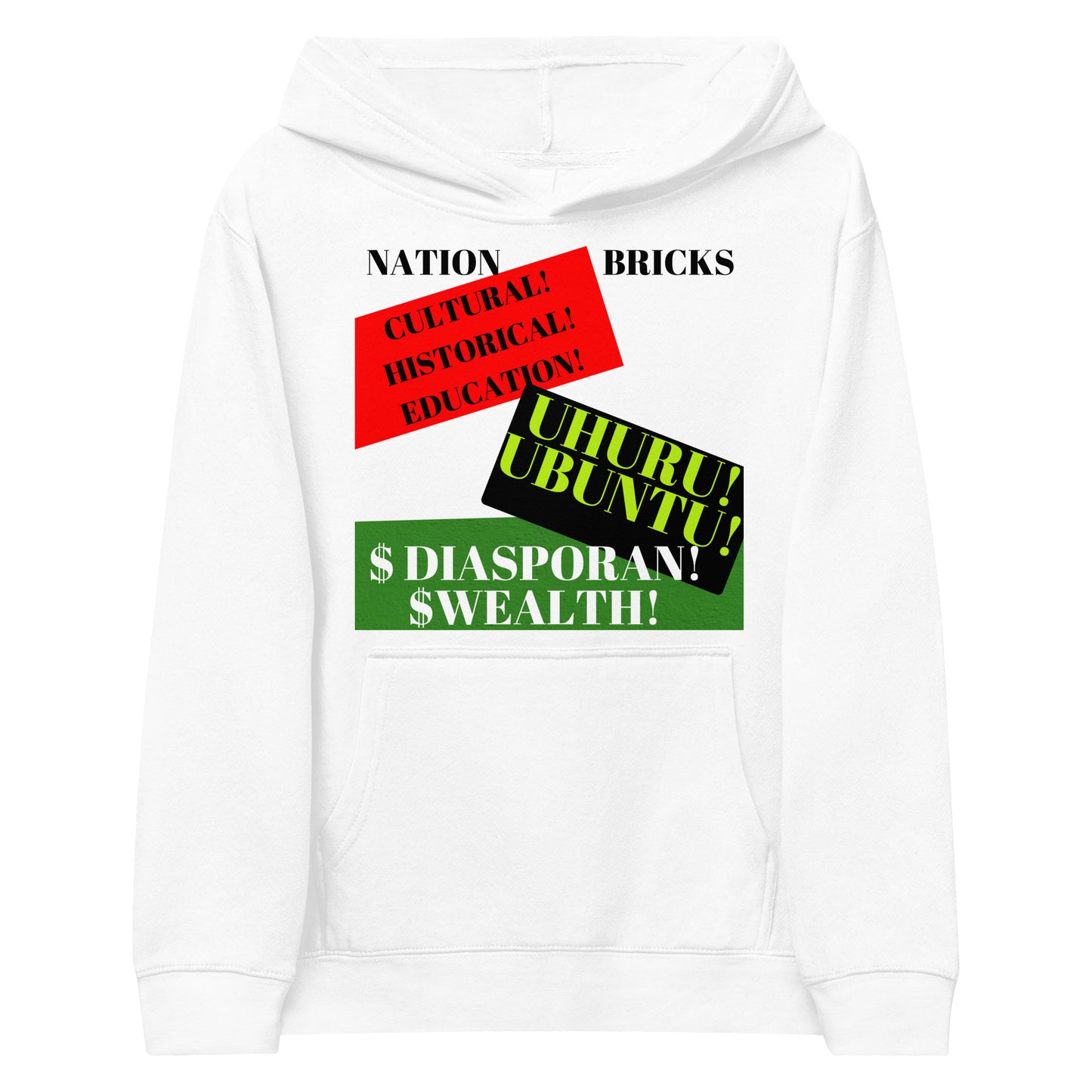 NATION BRICKS Kids Fleece Hoodie by SobG Designs
