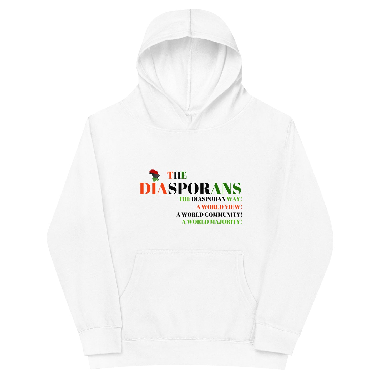 THE DIASPORANS: A WORLD MAJAORITY Kids Fleece Hoodie by SobG Designs