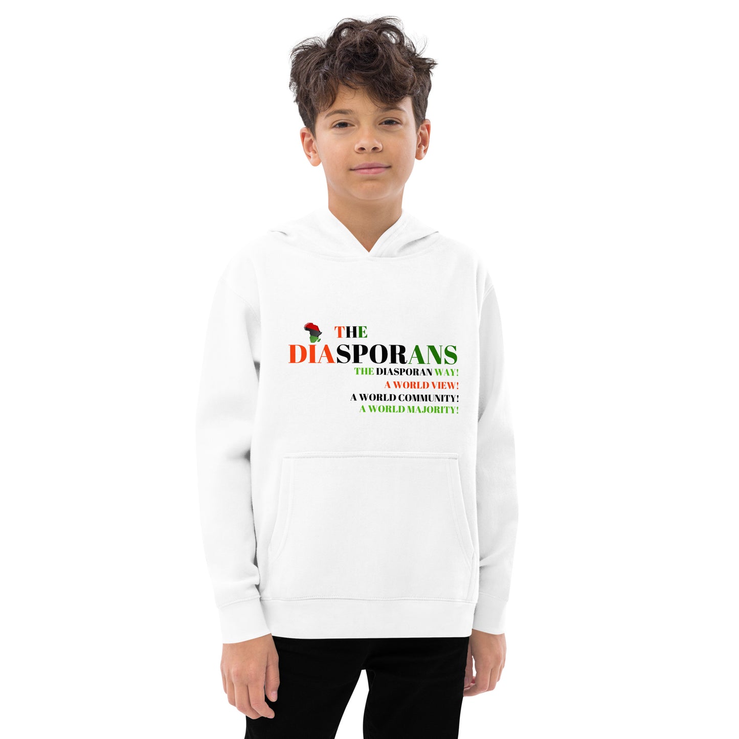 THE DIASPORANS: A WORLD MAJAORITY Kids Fleece Hoodie by SobG Designs