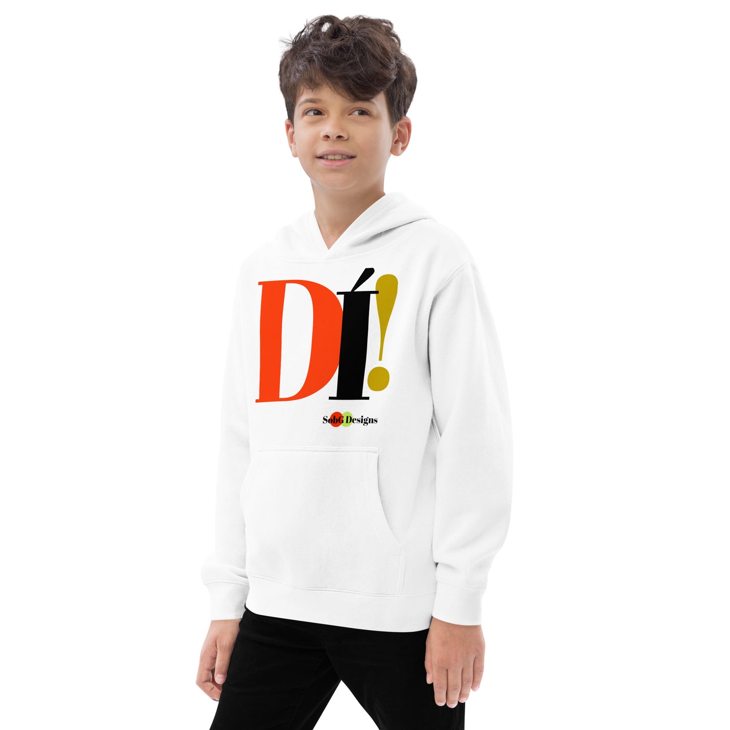 DI'! (The Yoruba) Kids Fleece Hoodie by SobG Designs