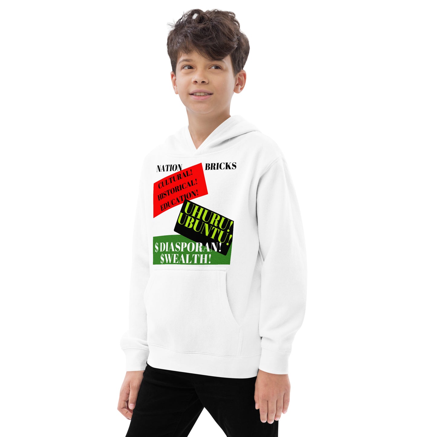 NATION BRICKS Kids Fleece Hoodie by SobG Designs