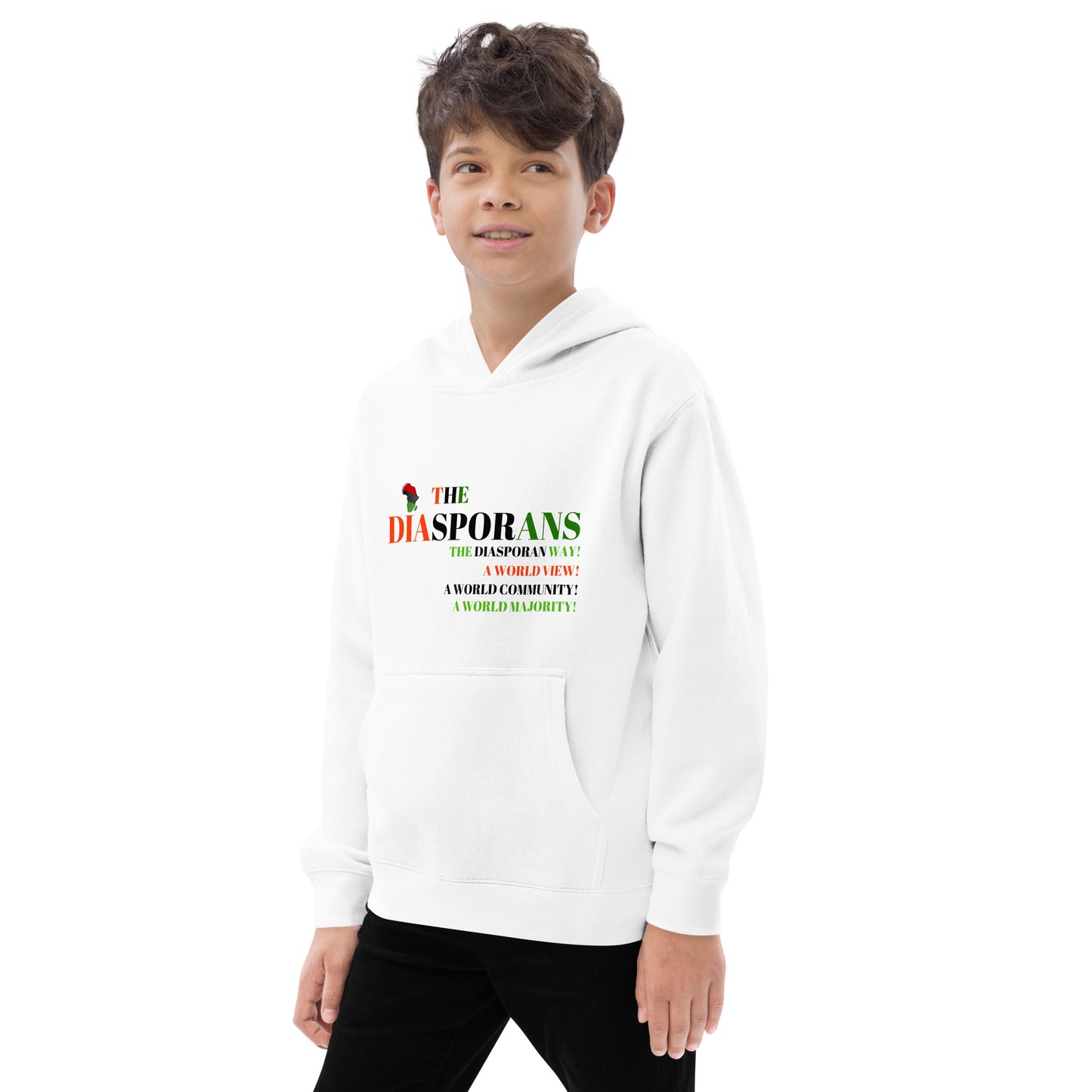 THE DIASPORANS: A WORLD MAJAORITY Kids Fleece Hoodie by SobG Designs