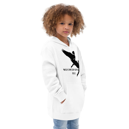 WE COULD ALWAYS FLY Kids Fleece Hoodie by SobG Designs