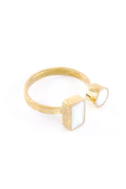 Kenyan Coexistence Ring in Brass and Light Cow Horn