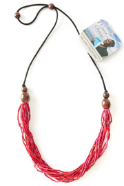 Women Owned Multi-Strand Zulugrass & Acacia Wood Cause Necklace