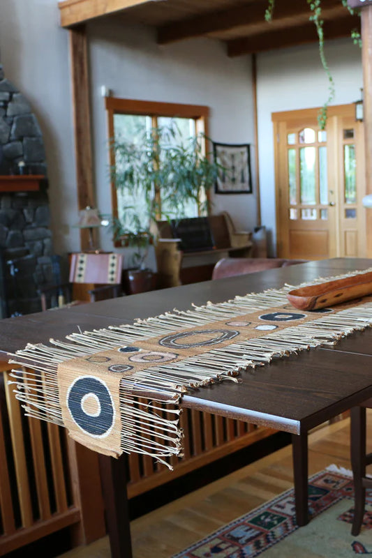 3 Circle Print Twig Table Runner