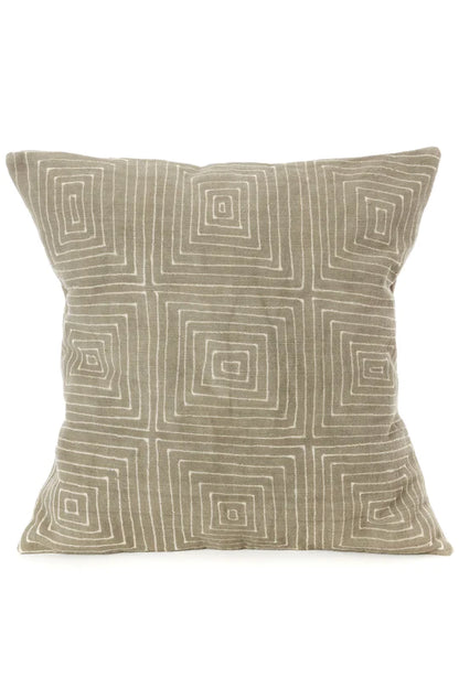 Grey Segou Squares Organic Cotton Pillow Cover