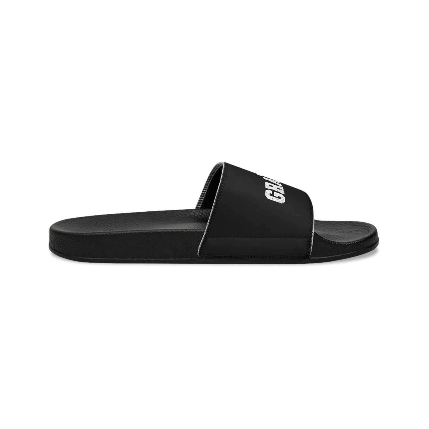 Mens Black Slide Sandals - Grateful Christian Inspiration Affirmation-2