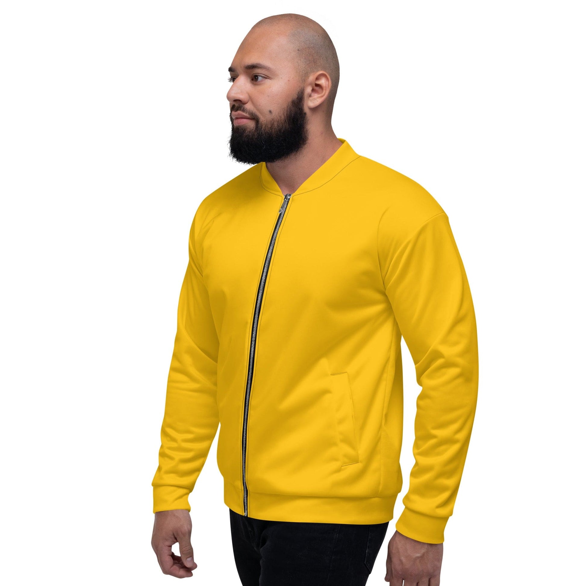 Mens Bomber Jacket - Golden Yellow-3