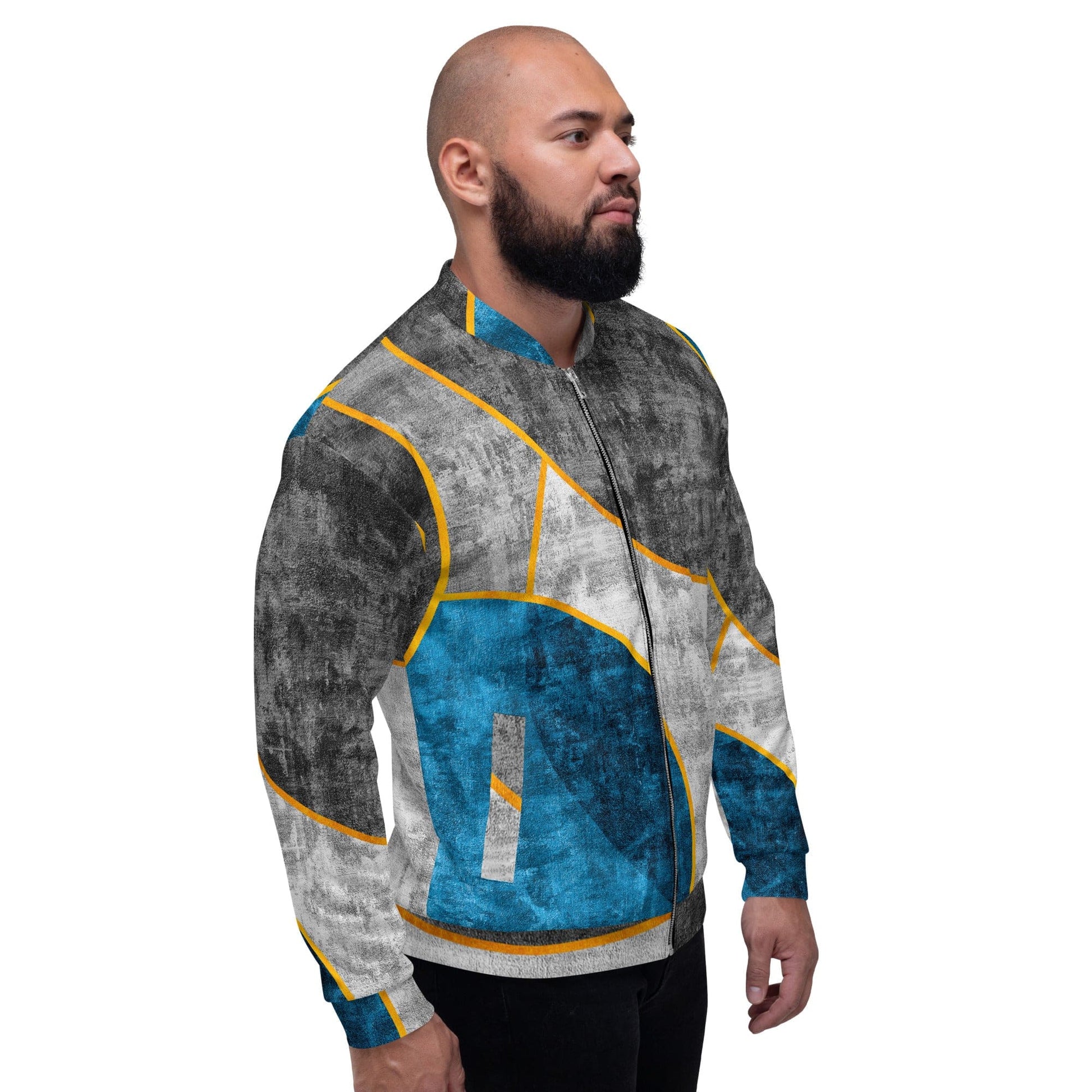 Mens Bomber Jacket - Blue Grey Design-2
