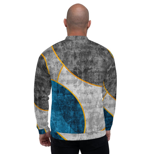 Mens Bomber Jacket - Blue Grey Design-1