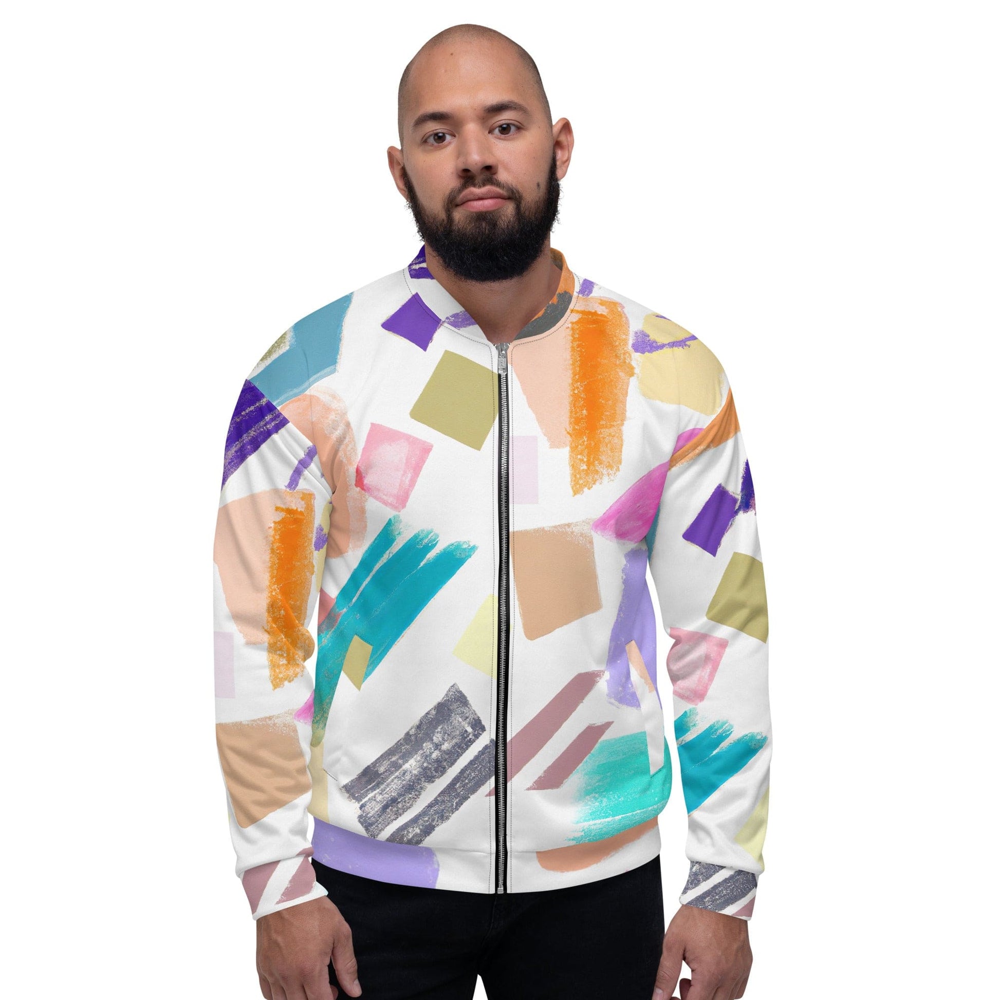 Mens Bomber Jacket - Pastel Pattern-0