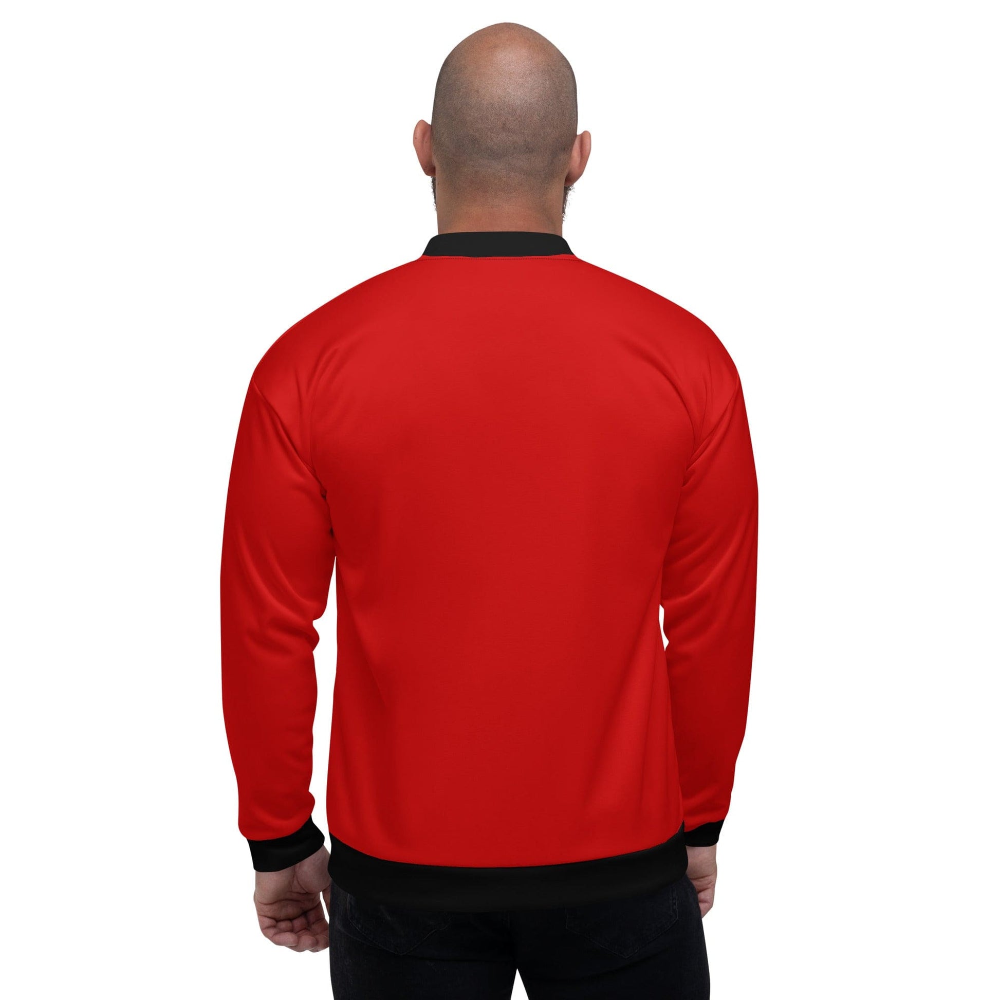 Mens Bomber Jacket - Red and Black-1