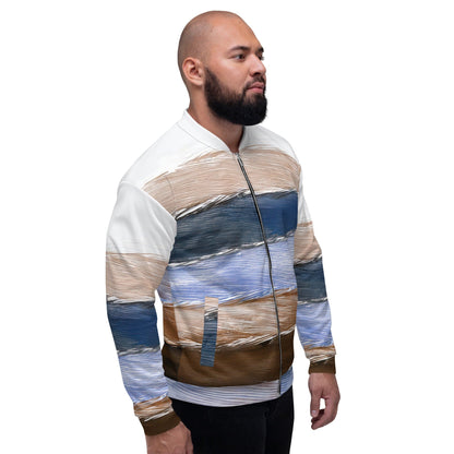 Mens Bomber Jacket - Rustic Hues Pattern-2
