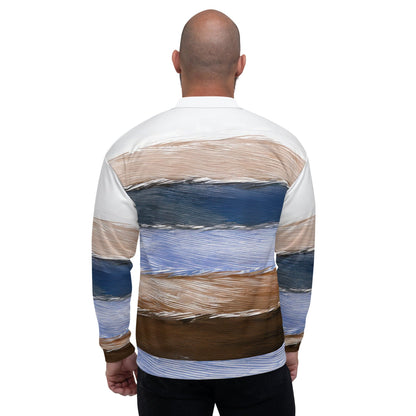 Mens Bomber Jacket - Rustic Hues Pattern-1