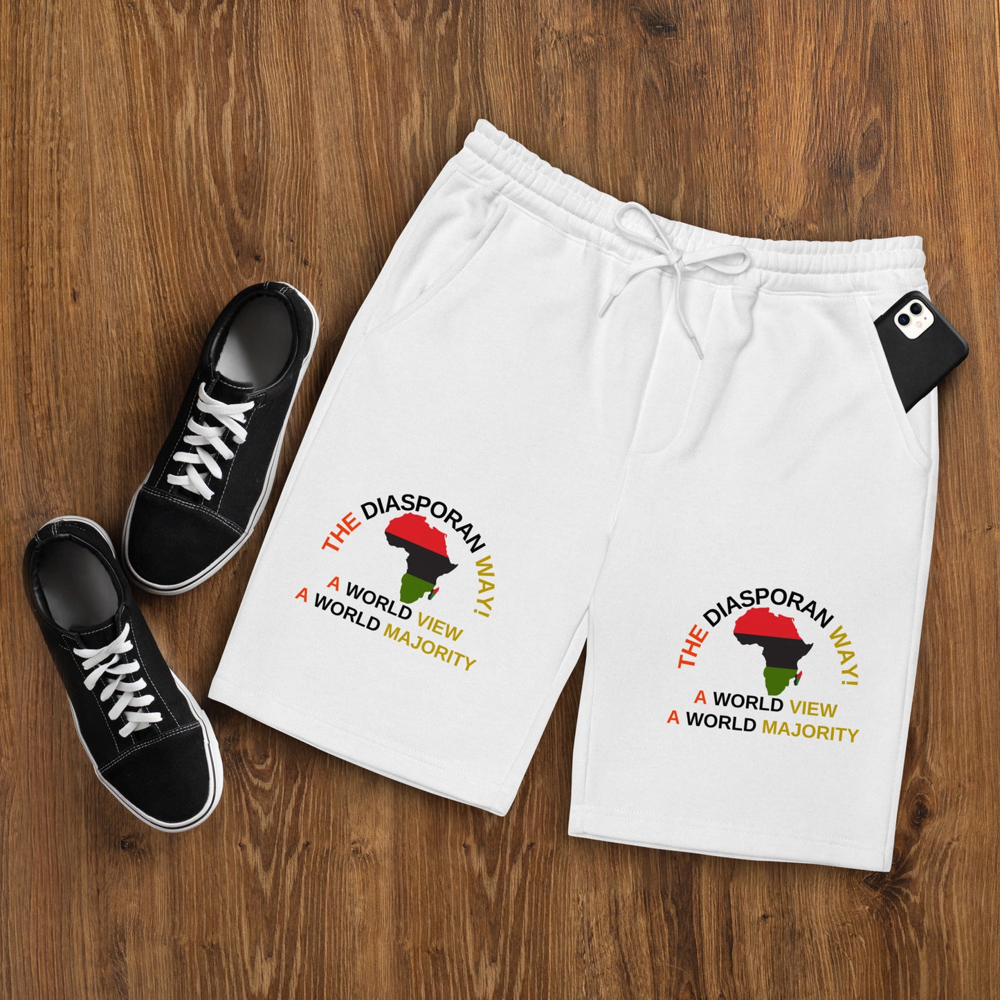 THE DIASPORAN WAY! Men's Fleece Shorts by SobG Designs