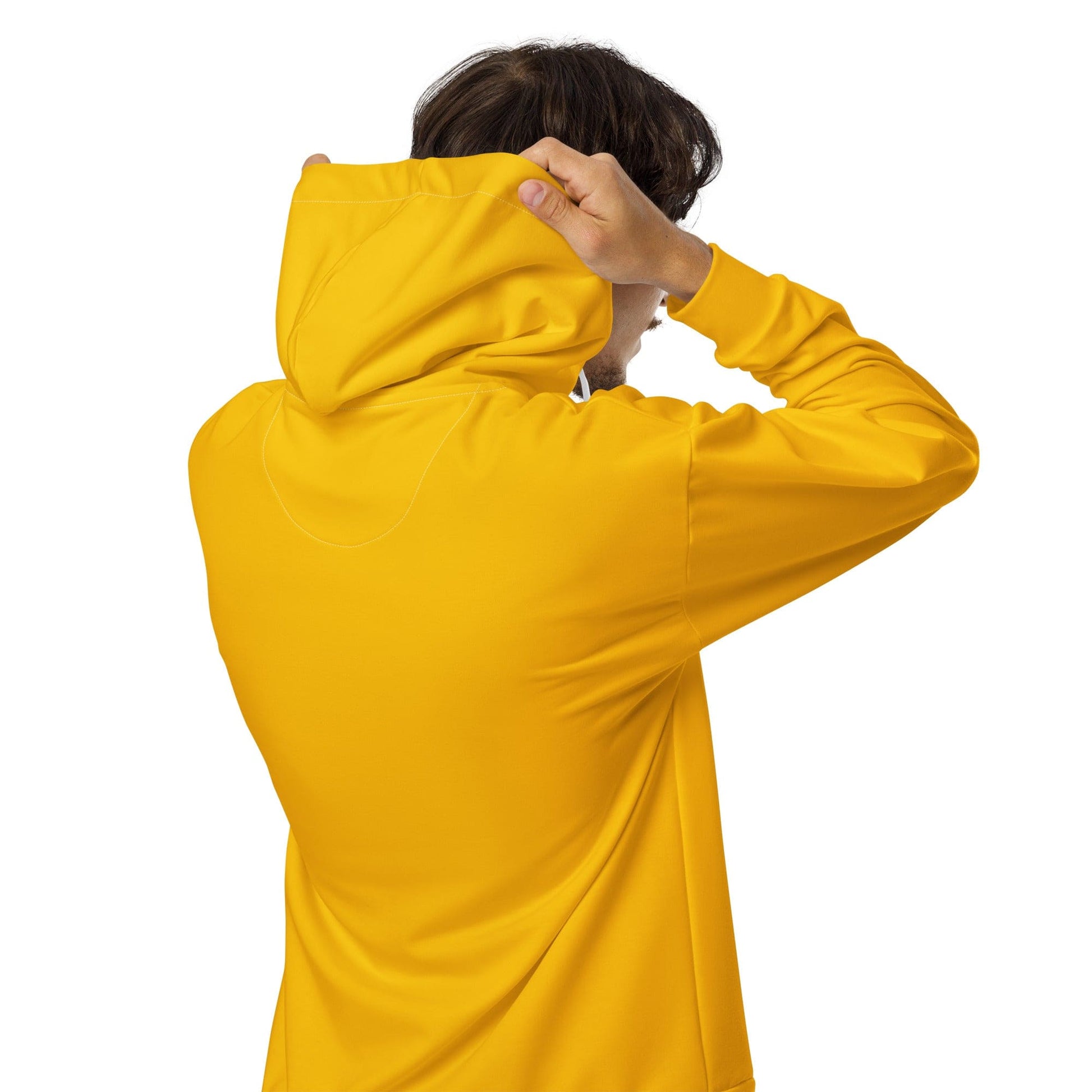 Mens Full Zip Graphic Hoodie - Golden Yellow-5