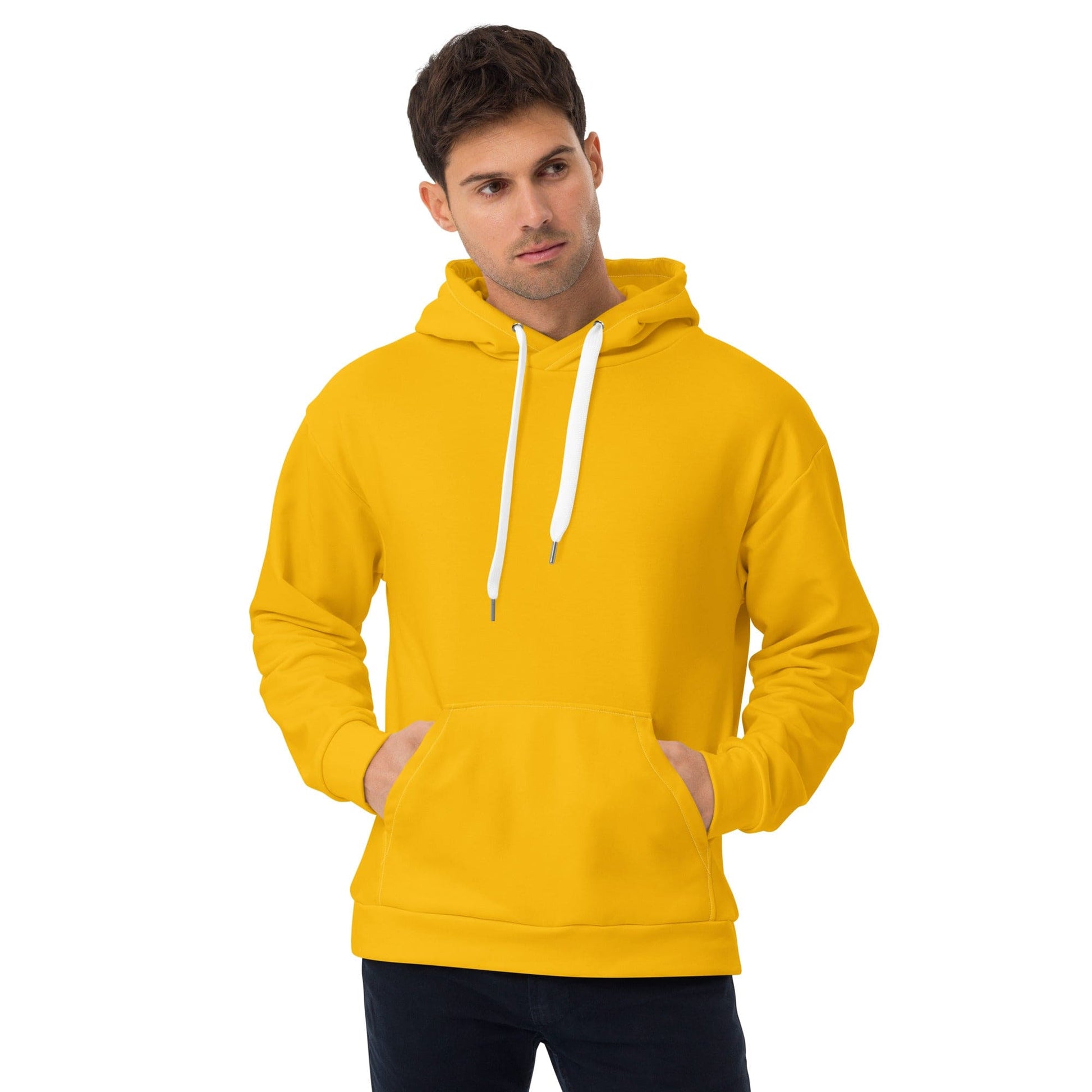 Mens Graphic Hoodie Golden Yellow-0