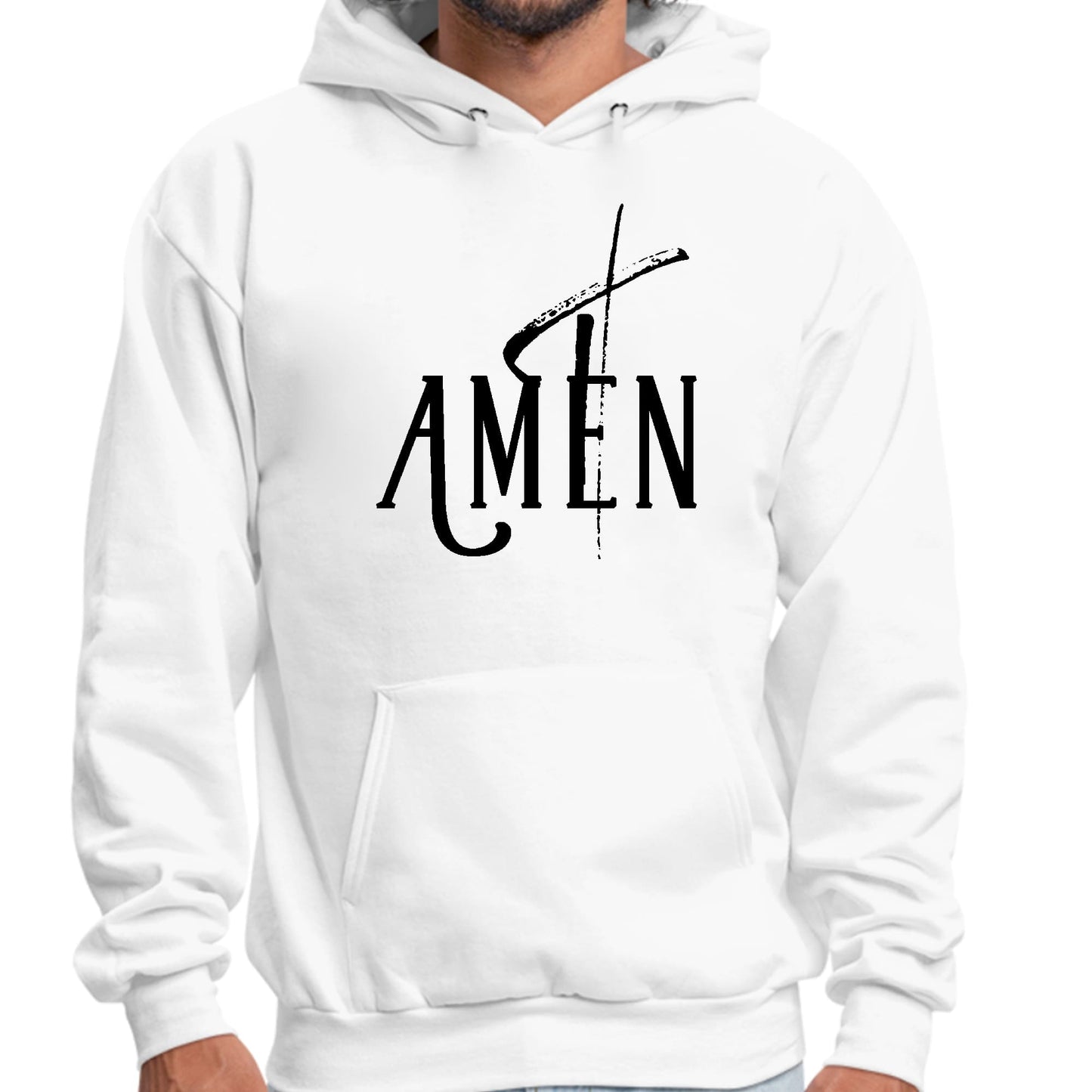 Mens Graphic Hoodie Amen Black Print-0